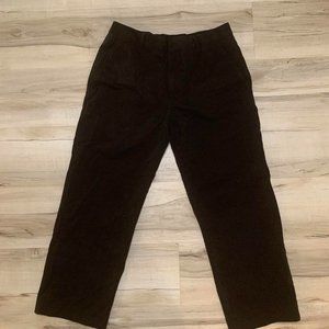 Suede Straight Leg Brown Pants